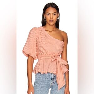 MINKPINK One-Shoulder Peach Tunic